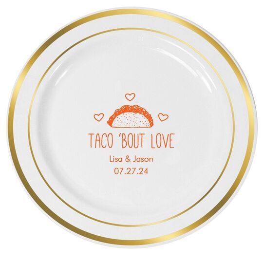 Taco Bout Love Premium Banded Plastic Plates